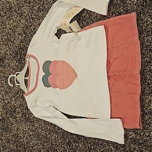 NWT Madden girl Heart tee and skirt set